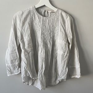 ZARA STRIPED BLOUSE WITH CROCHET DETAILING
